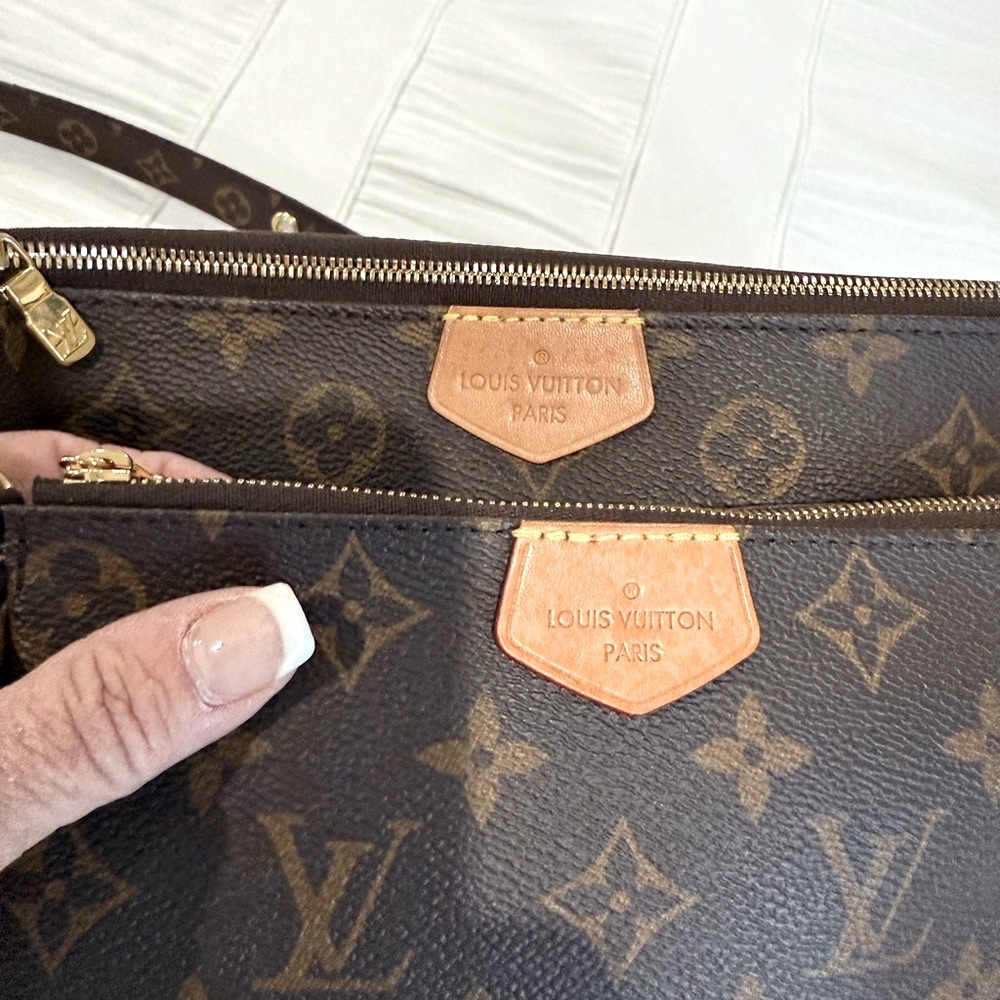 ❤️⭐️PRICE DROP! Louis Vuitton Monogram Crossbody Bag Multi Pochette W/Gold Chain - Picture 7 of 16